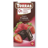 Chocolat noir aux fraises, 75 g, Torras