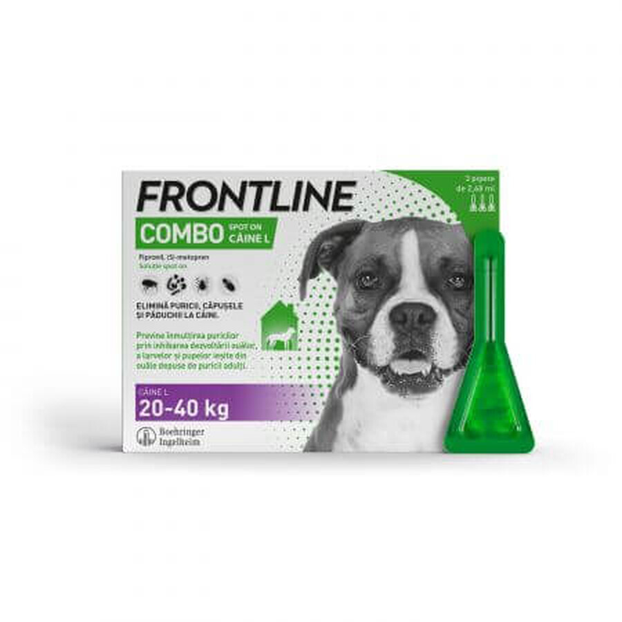 Frontline Combo Spot On dog L-pipette green 2.68 ml, 3 pipettes, Frontline