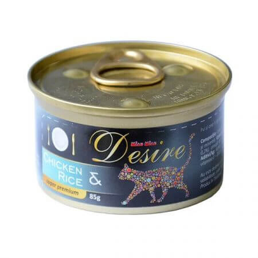 Croquettes pour chat Desire avec du poulet et du riz, 85 g, Meow Meow