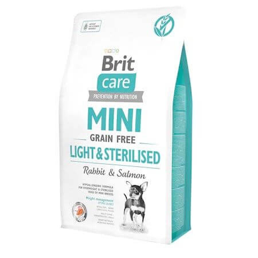 Gedroogd konijnen- en zalmvoer Graanvrij Mini Light &amp; Gesteriliseerd, 2 Kg, Brit