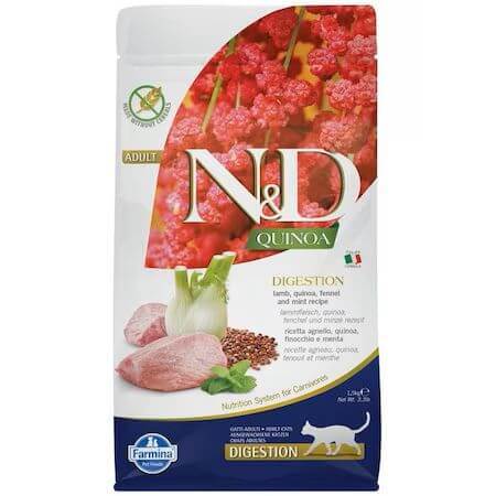 Croquettes avec agneau et quinoa pour chats N&amp;D Digestion, 1.5 Kg, Farmina