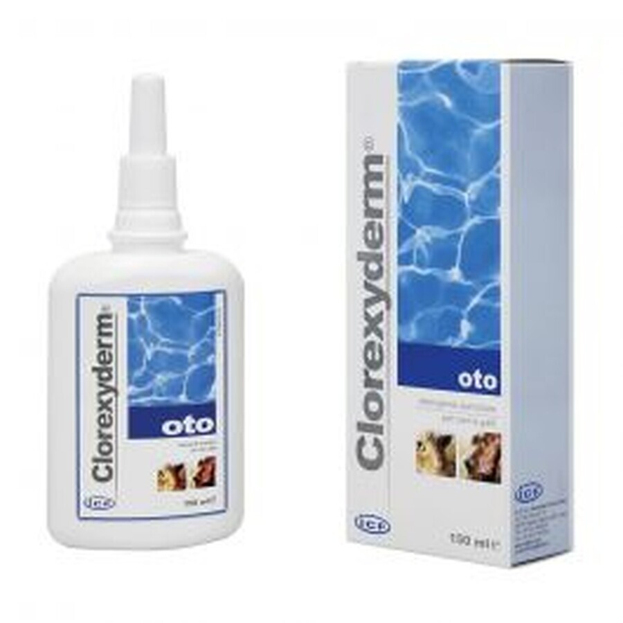 Clorexyderm Oto solution de nettoyage des oreilles pour chiens et chats, 150 ml, ICF