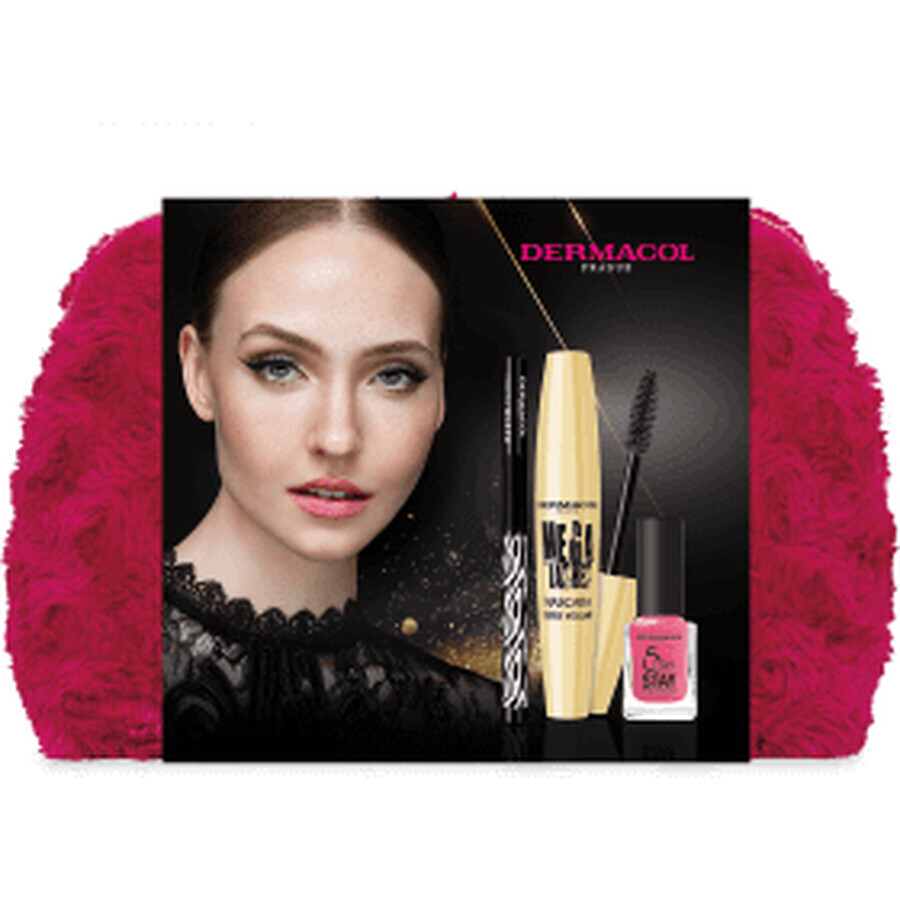 Dermacol Gift Set Mega Lash Mascara + Precise Eyeliner + 5 Days Stay Nail Polish #53 Eternity, 24.5 g