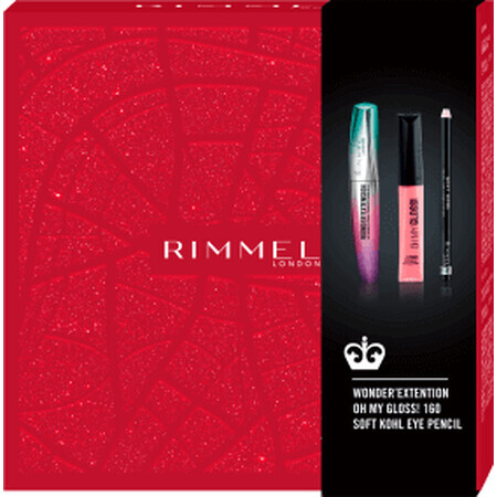 Rimmel London Set cadou Mascara  WONDER ’EXTENSION + Creion KOHL +Luciu de buze  OH MY GLOSS, 1 buc