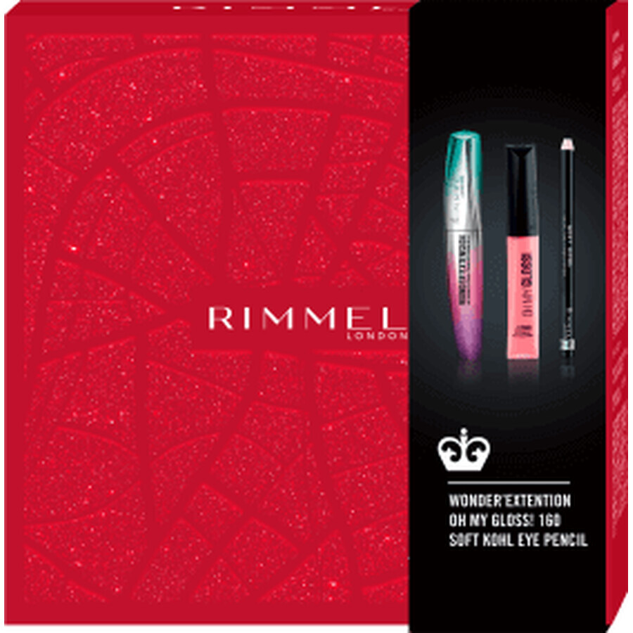 Rimmel London WONDER 'EXTENSION Mascara + KOHL Pencil + OH MY GLOSS Lip Gloss Gift Set, 1 pc.