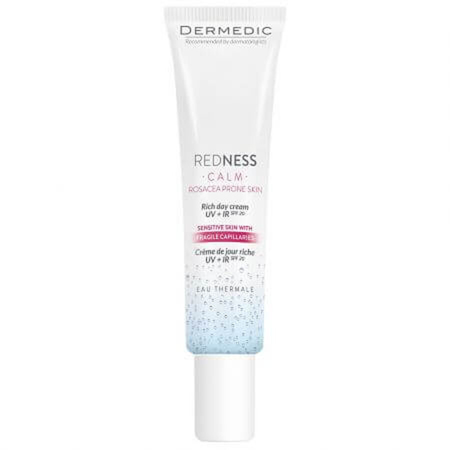 Dermedic Redness Calm UV+IR Day Cream SPF 20 pour les peaux couperosées, 40 ml
