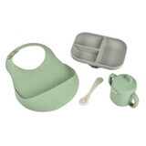 Set da tavolo in silicone Essentials, Grigio/Verde salvia, 4 pezzi, Beaba