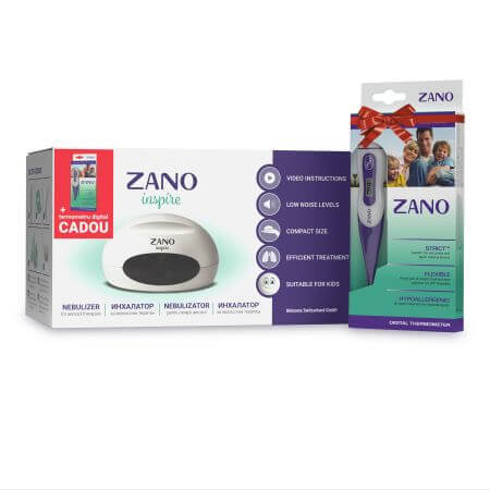 Nebulizzatore con compressore per bambini e adulti Zano Inspire + Termometro, Unicoms