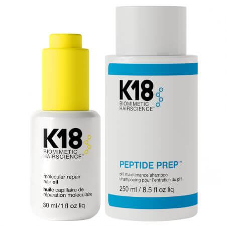 Shampooing Peptide Prep Ph Maintenance, 250 ml + huile de réparation moléculaire, 30 ml, K18