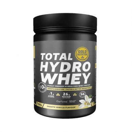 Total Hydro Whey poudre de protéines aromatisée à la vanille, 900 g, Gold Nutrition