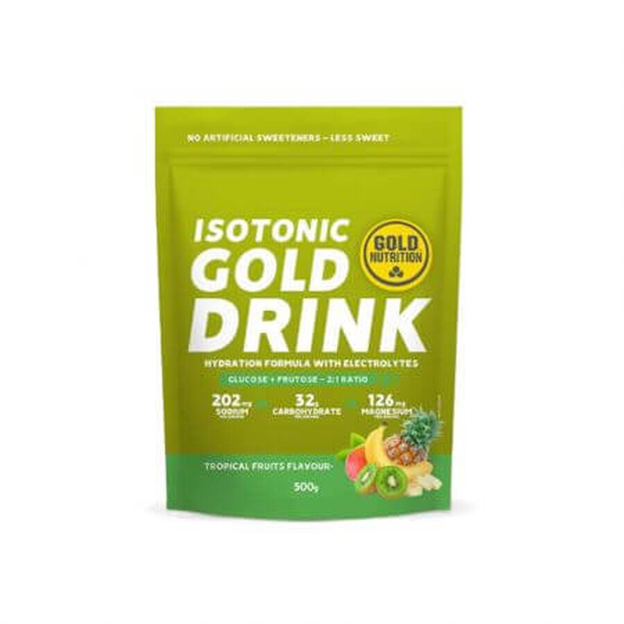 Boisson isotonique en poudre au goût de fruits tropicaux Gold Drink, 500 g, Gold Nutrition