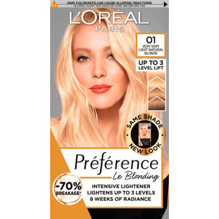 Loreal Paris Preference Permanente Haarfarbe Le Blonding 01 sehr helles Naturblond, 1 St.