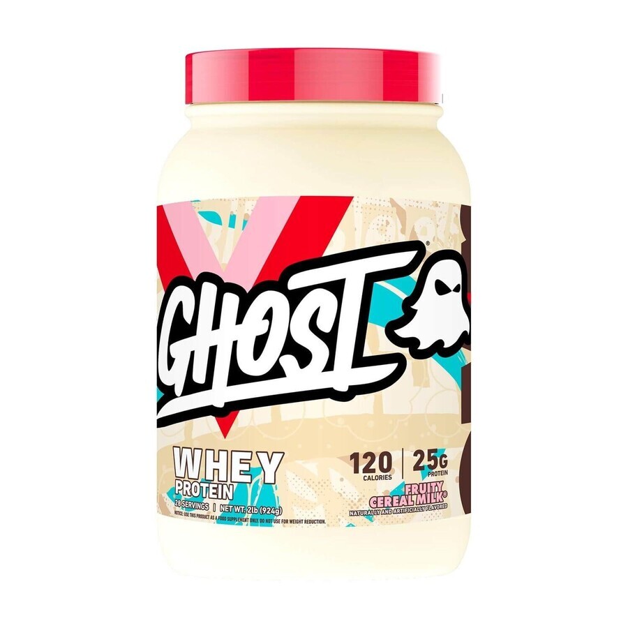 Ghost® Whey Protein, proteine ​​del siero di latte con sapore fruttato di latte di cereali®, 924 g, GNC