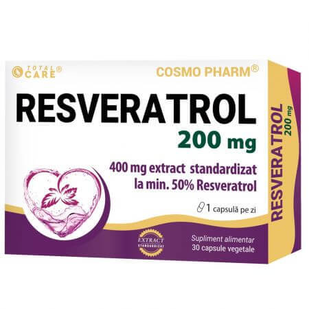 Resvératrol, 200 mg, 30 gélules, Cosmo Pharm