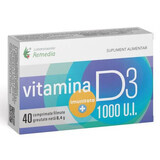 Vitamine D, 1000 UI, 40 comprimés, Remedia