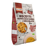 Biscotti bio con fiocchi d'avena e cioccolato, vegan, senza olio di palma, 350 g, Fior di Loto