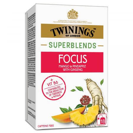 Focus Superbends Kräutertee, 18 Portionsbeutel, Twinings