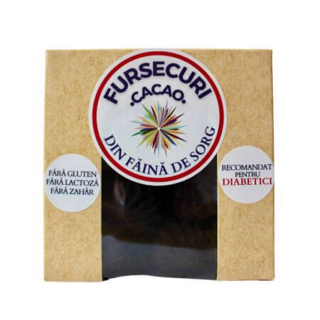 Fursecuri cu cacao din faina de sorg pentru diabetici, 130 g, Daycome