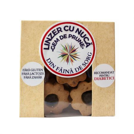 Linzer de harina de sorgo con mermelada de nueces y ciruelas para diabéticos, 130 g, Daycome