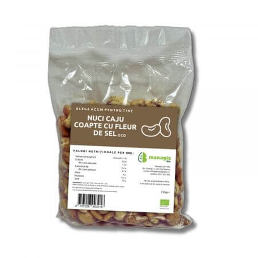 Biologische Cashewnoten met Fleur de Sale, 250 g, Kasana