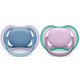 Sucettes Philips Avent Ultra Air, 6-18 mois, 2 pièces, violet et bleu, SCF085/34, Philips