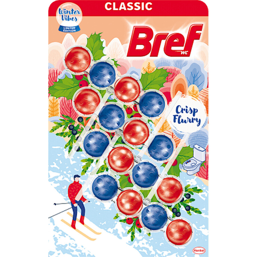 Bref Toilet Freshener Power Aktiv Crisp Flurry, 4 pièces