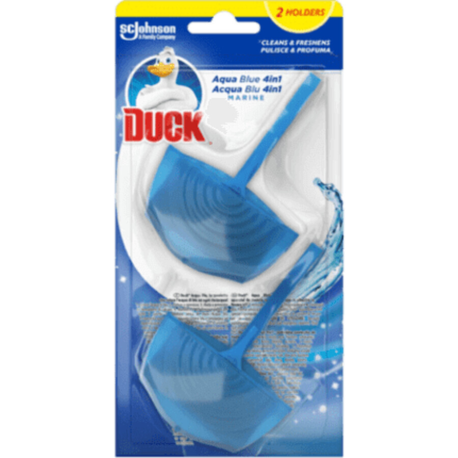 Ente Toilettenerfrischer 4 in 1Aqua Blau, 2 Stück