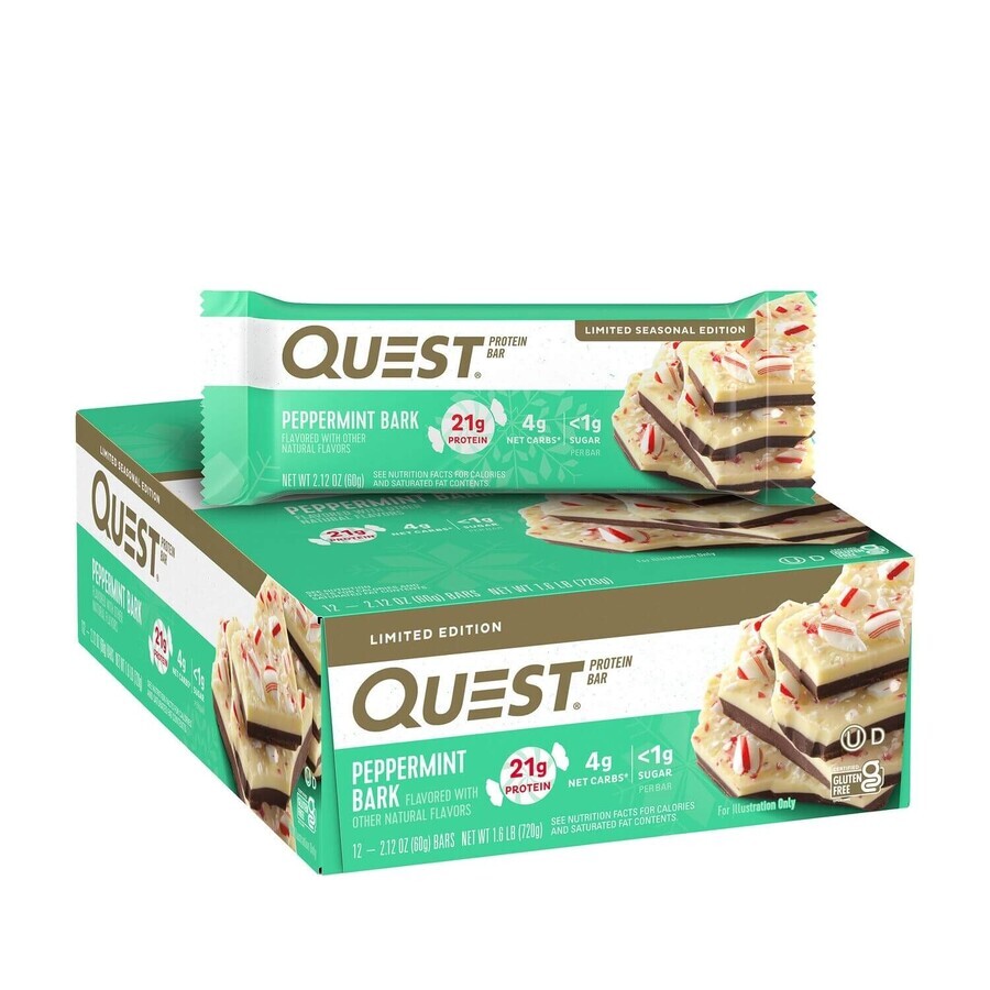 Quest Protein-Riegel, Pfefferminz-Rinde aromatisiert Protein-Riegel, 60 g, GNC