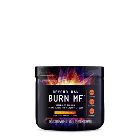 Beyond Raw® Burn MF™, Termogenic Arzator de Grasimi cu Aroma de Portocale si Mango, 129 g, GNC