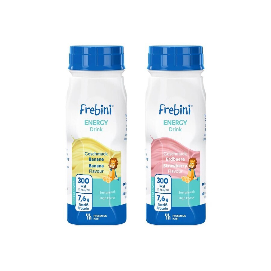 Boisson énergétique Frebini à la fraise, 200 ml, Fresenius