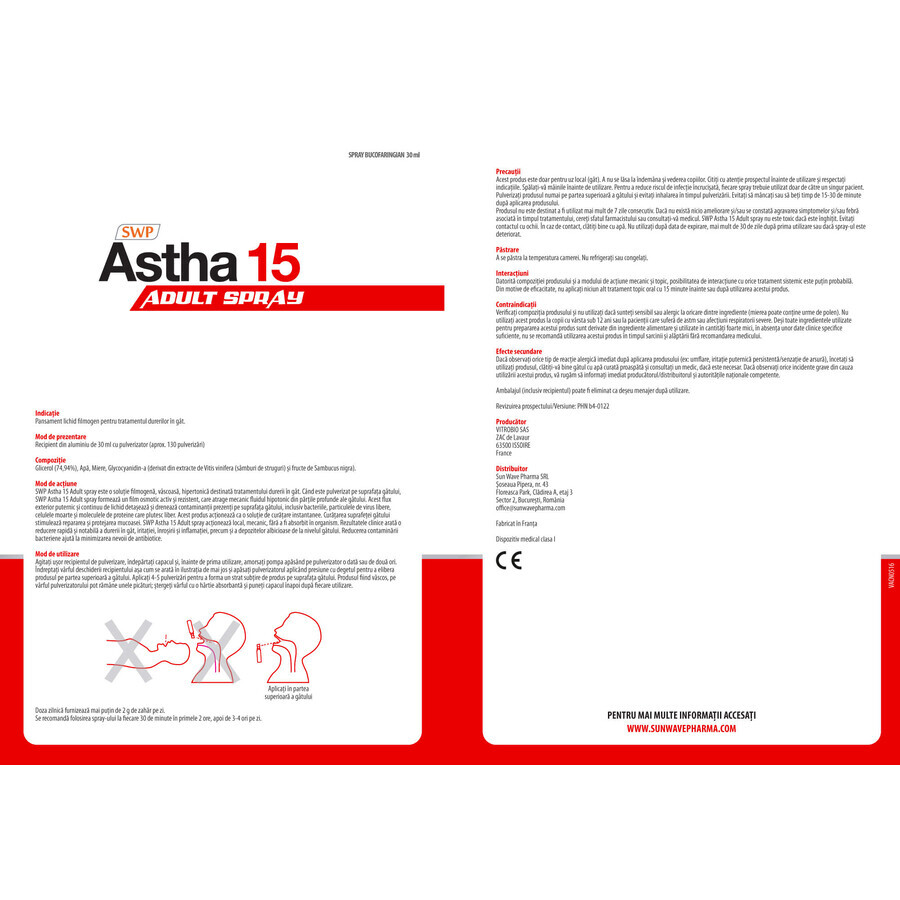 Astha 15 Spray per adulti, 30 ml, Sun Wave Pharma