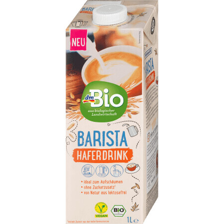 DmBio Barista Bebida de Avena, 1 litro