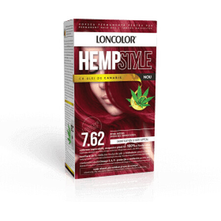 Teinture capillaire permanente à l&#39;ammoniaque HempStyle 7.62 Rouge intense, 1 pièce