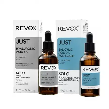 Hyaluronsäure 5% Feuchtigkeitsspendendes Fluid 30 ml + Salicylsäure für das Haar 30 ml, Revox