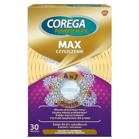 Corega Max Clean x 30 compresse effervescenti, Gsk