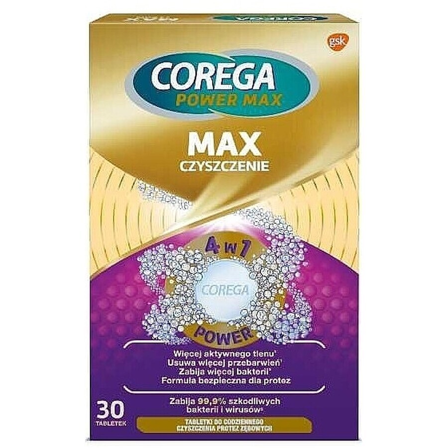 Corega Max Clean x 30 compresse effervescenti, Gsk