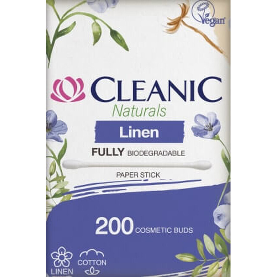 Cleanic Naturleinen-Kosmetikstäbchen, 200 Stück