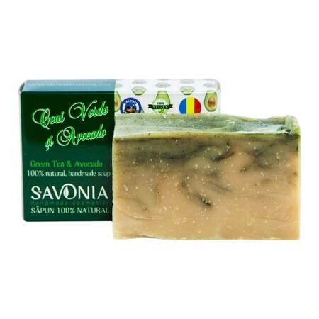 Sapone Naturale al Tè Verde e Avocado, 90g, Savonia