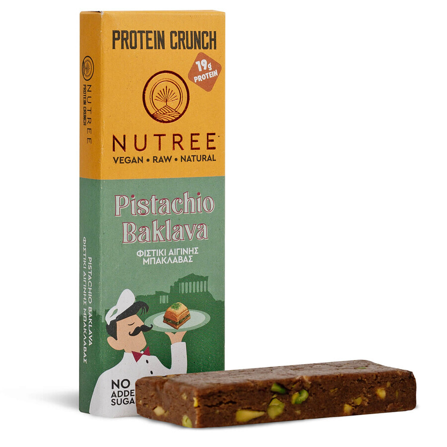 Barre protéinée Raw vegan Protein Crunch, Pistachio Baklava, 60 g, Nutree
