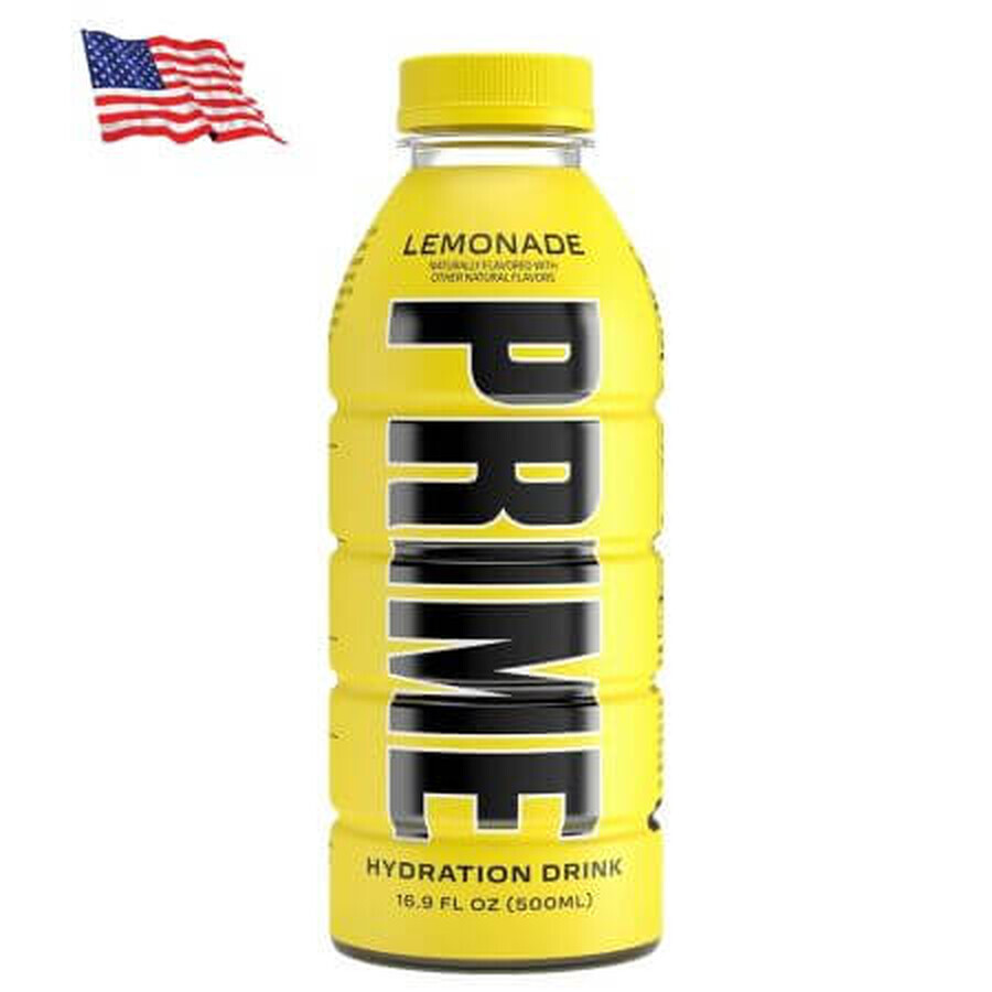 Hydration Drink USA Boisson de réhydratation aromatisée à la limonade, 500 ml, Prime