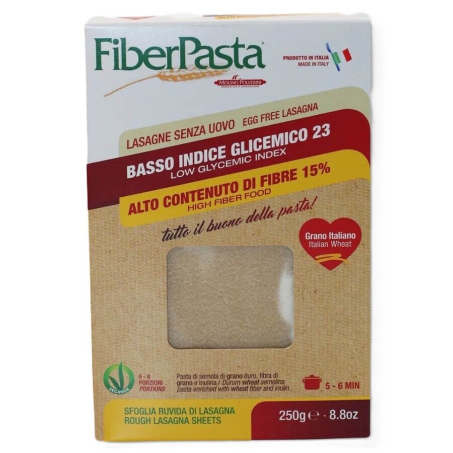 Eifreie Lasagneblätter, 250 g, Fiber Pasta