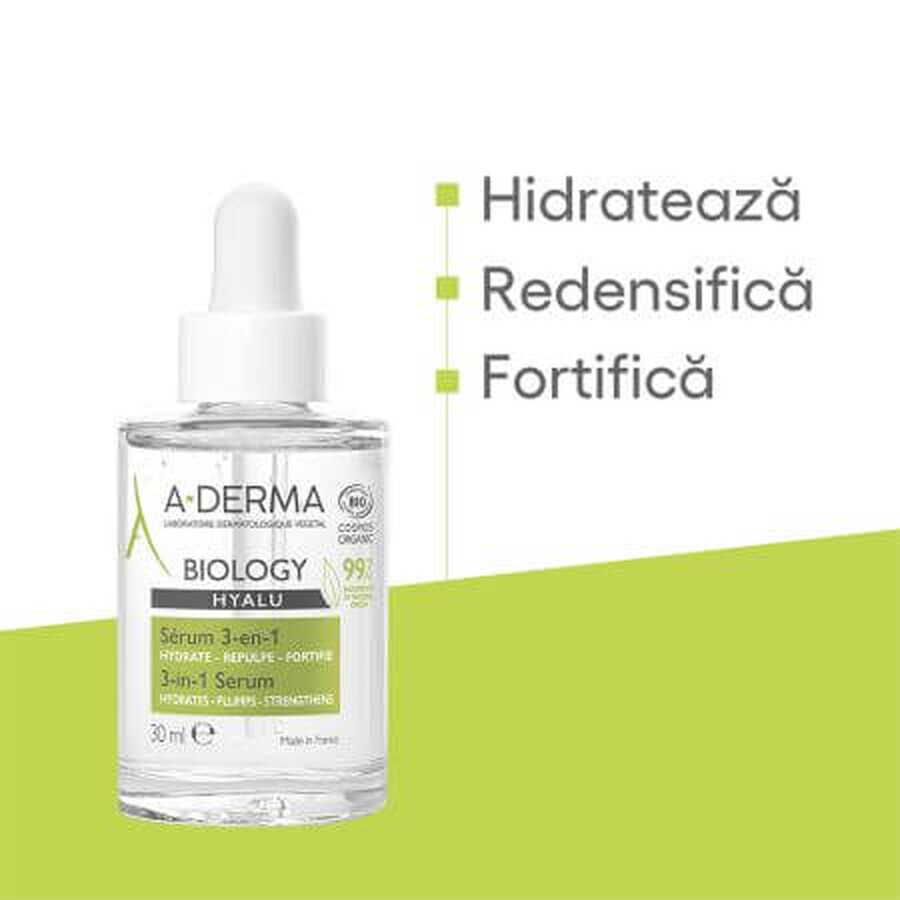 A-Derma Biology Hyalu Sérum hydratant 3 en 1, 30 ml