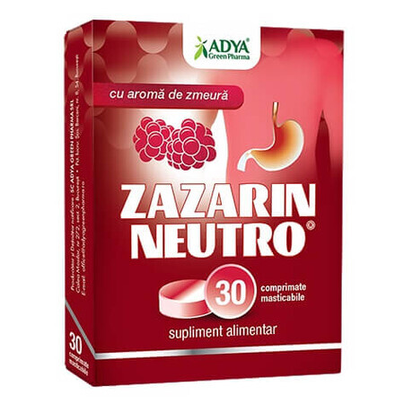 Complément alimentaire contre les brûlures d'estomac Zazarin Neutro, 30 comprimés, Adya Green Pharma