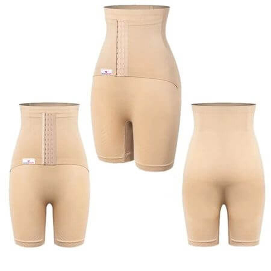 Shaper Strumpfhose mit integriertem Postnatal-Bauchgurt, Größe S, Beige, Wondermom