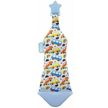 Cravate pour bébé avec accessoire de dentition, bleu, BabyJem