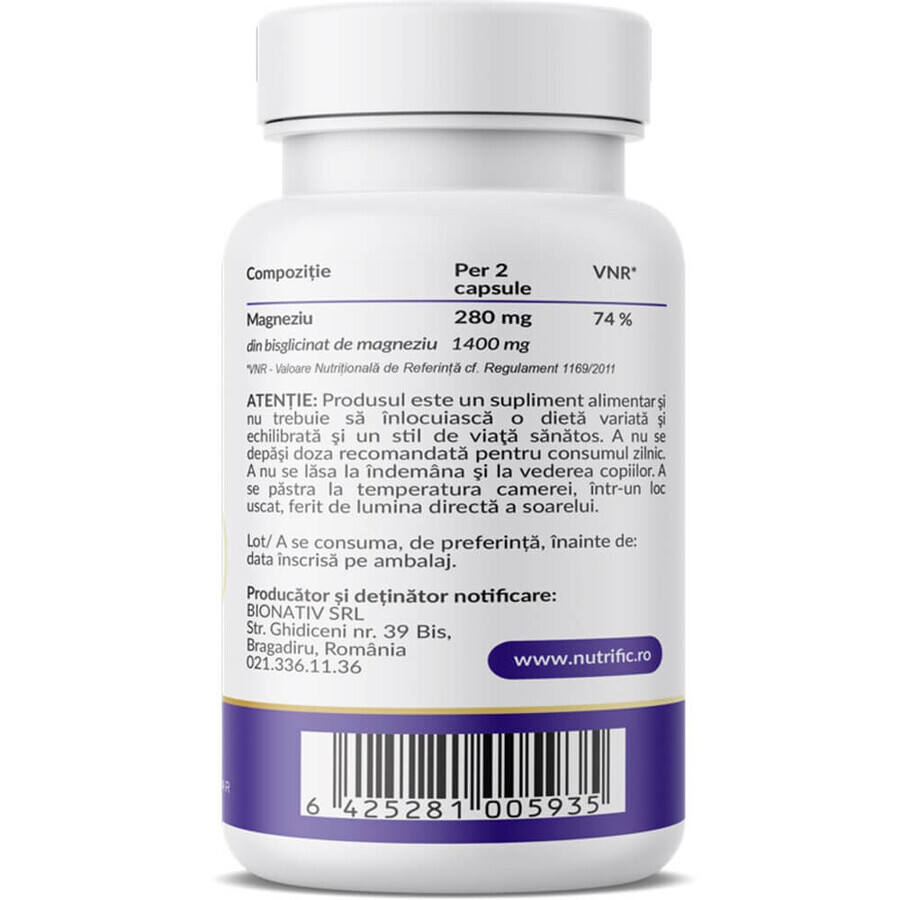 Glicinato di magnesio Optim, 60 capsule, Nutrific