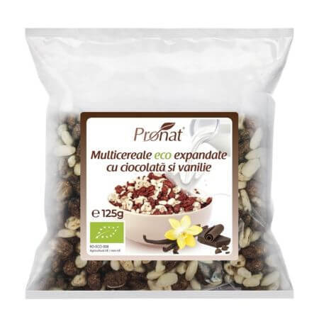 Multigrain expansé bio au chocolat et à la vanille, 125 g, Pronat
