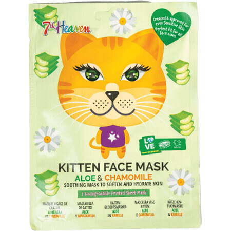 7th Heaven Mască pentru adolescenți din material textil Kitten, 1 buc