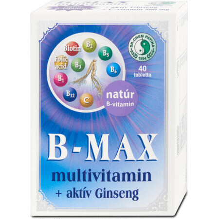 Chen B-max multivitamine+aktív ginseng 1000mg, 40 comprimés