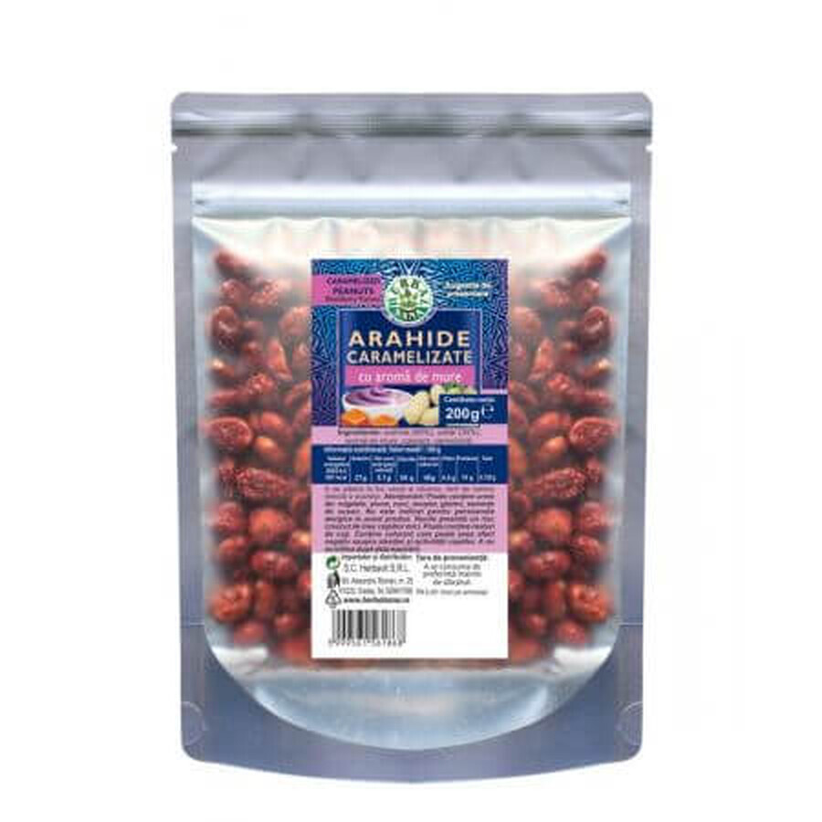 Cacahuètes caramélisées au goût de mûre, 200 g, Herbal Sana